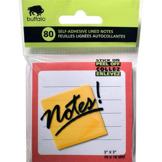 80 PCS Adhesives Lined Notes 3X3''