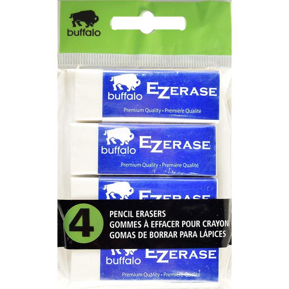 4 White Erasers with Sleeve