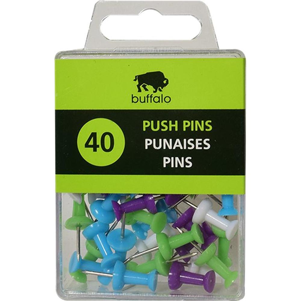 40 Pusch Pins Assorted Colors