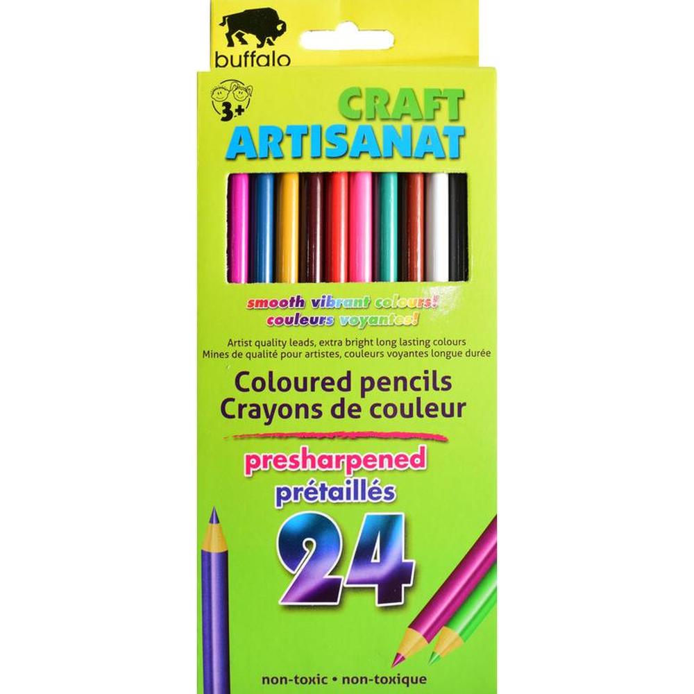 24-Pack Coloured Pencils Pre-Sharpened