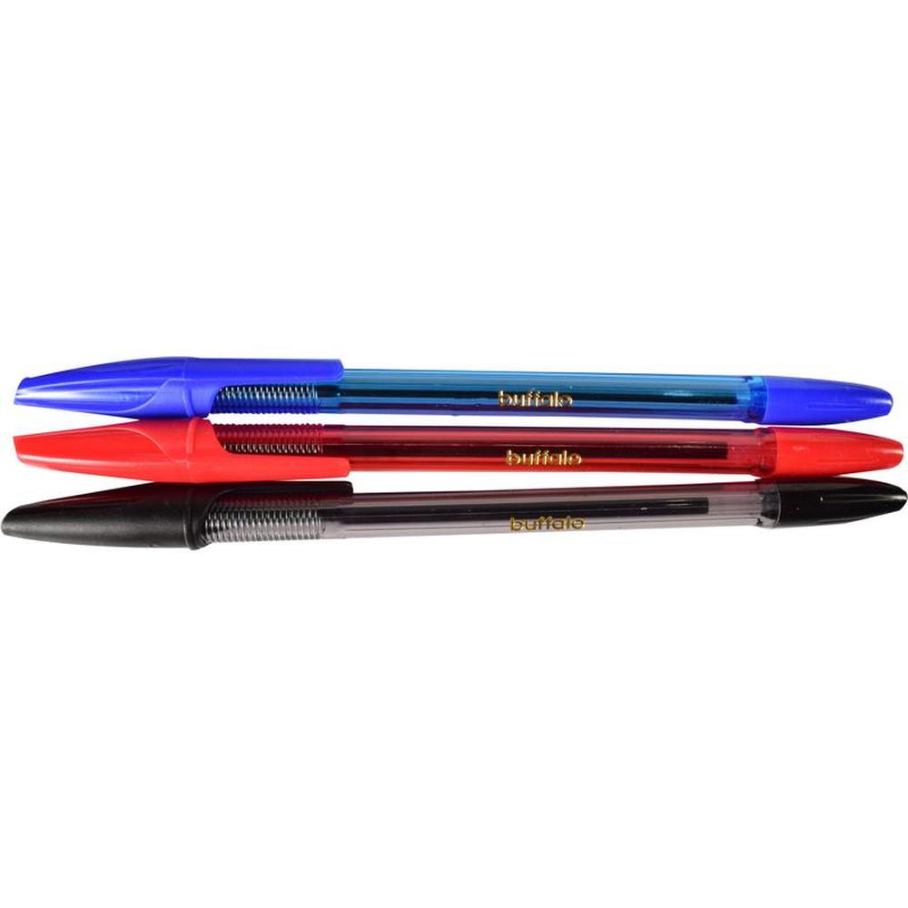 12 Ballpoint Pens Clear Assorted