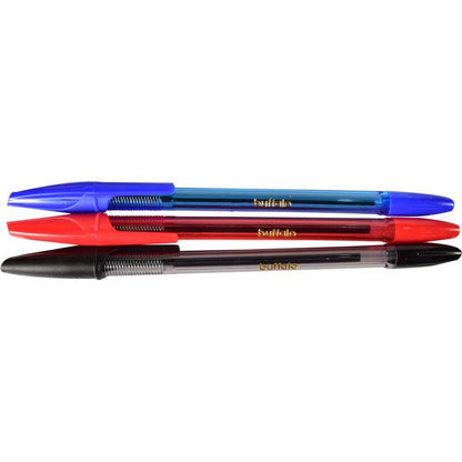 12 Ballpoint Pens Clear Assorted