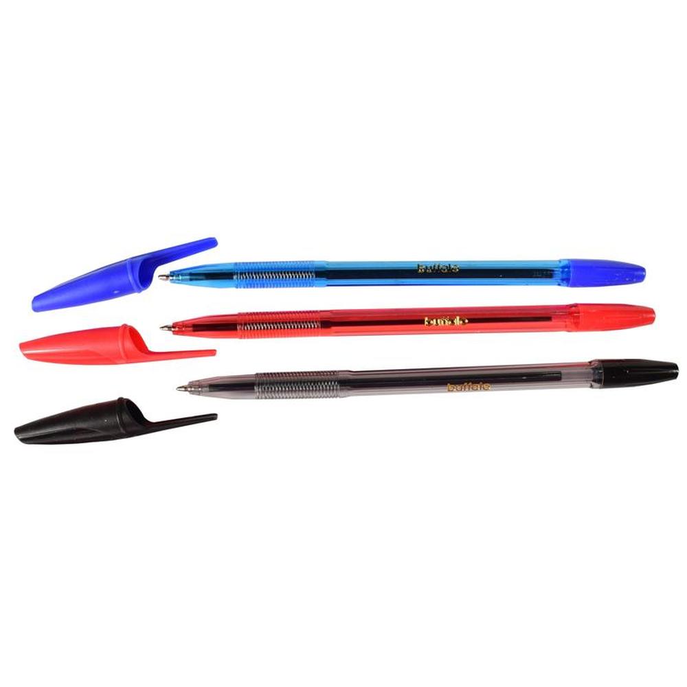 12 Ballpoint Pens Clear Assorted