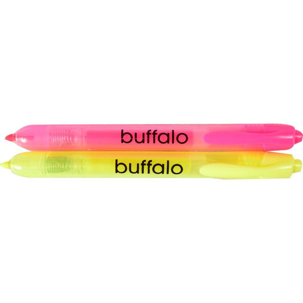 2-Pack Retractable Highlighters: Yellow & Pink