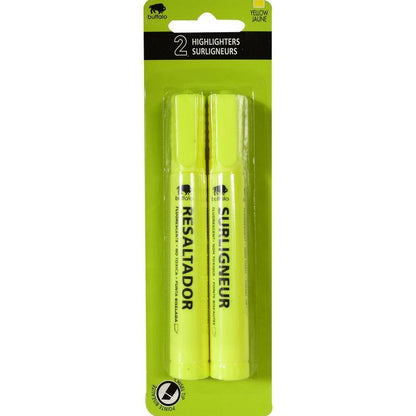 2 Broad Tip Highlighters Yellow