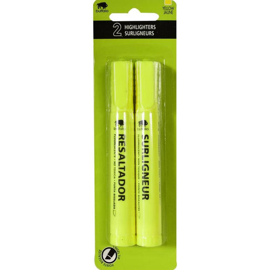 2 Broad Tip Highlighters Yellow
