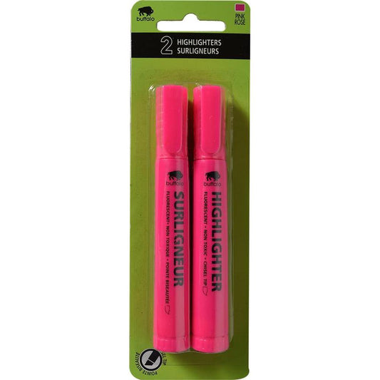 2 Broad Tip Highlighters Pink