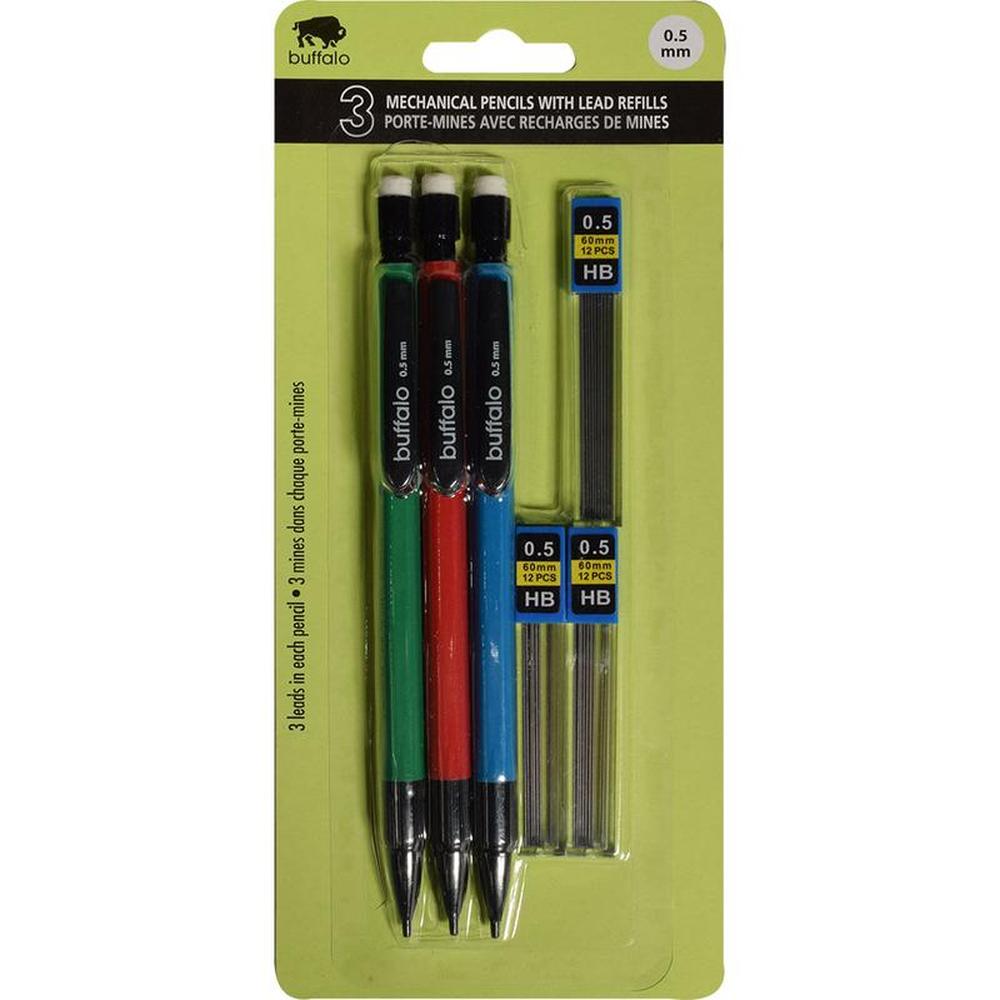 3-Pack 0.5mm Mechanical Pencils - 3 PK