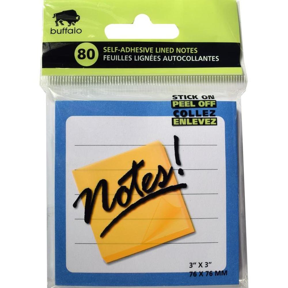 80 PCS Adhesives Lined Notes 3X3''