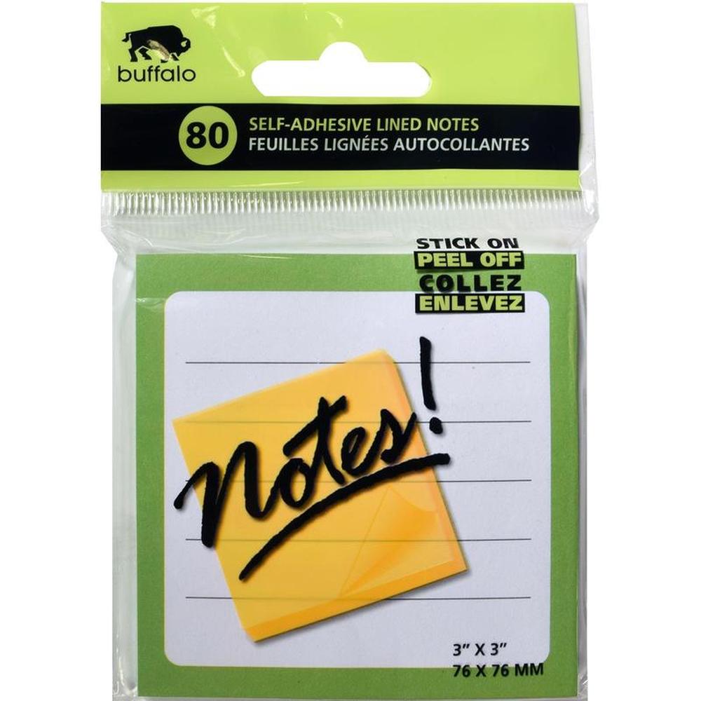80 PCS Adhesives Lined Notes 3X3''