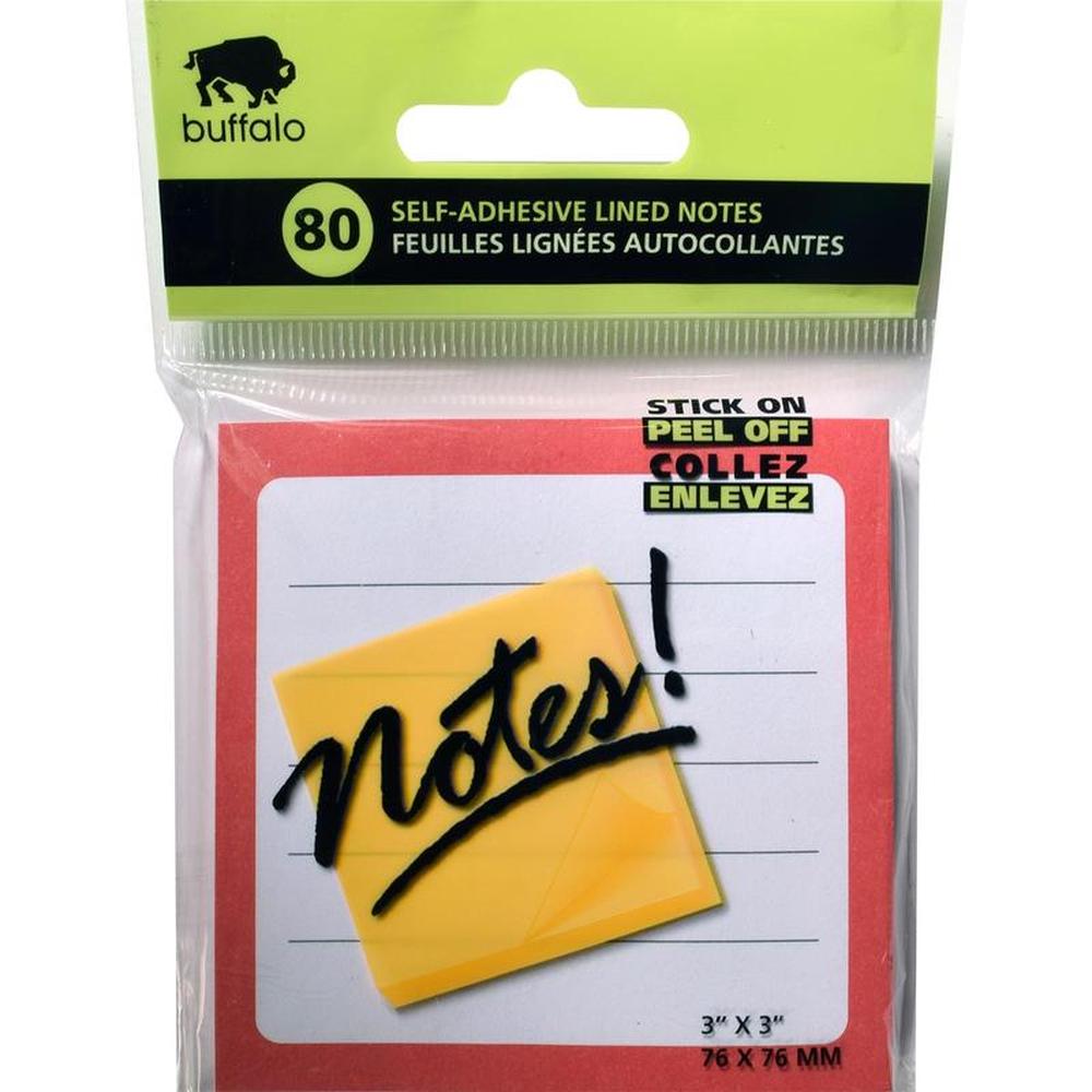 80 PCS Adhesives Lined Notes 3X3''