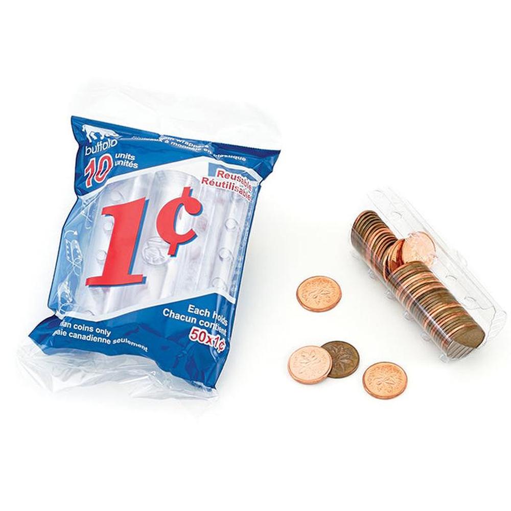 10 Plastic Coin Wrappers 1 Cent