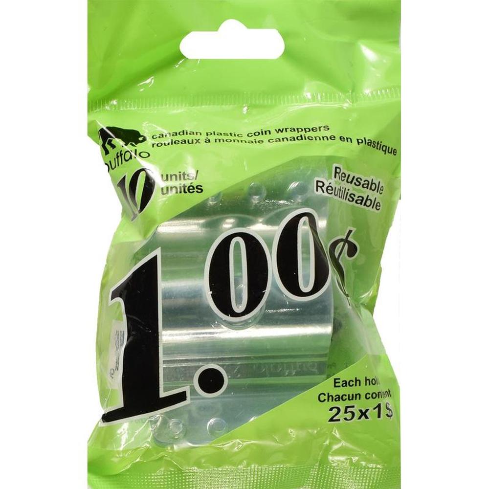 10 Plastic Coin Wrappers 1 Dollar