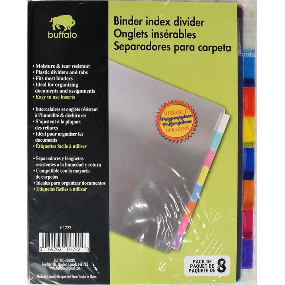 8 Dividers Polypropilene With Tabs