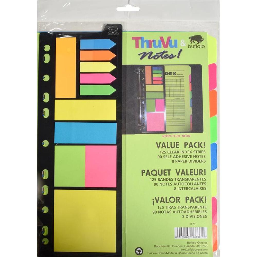 Divider Notes Value Pack - 8 Dividers with Tabs and Sticky Notes for Enhanced ...