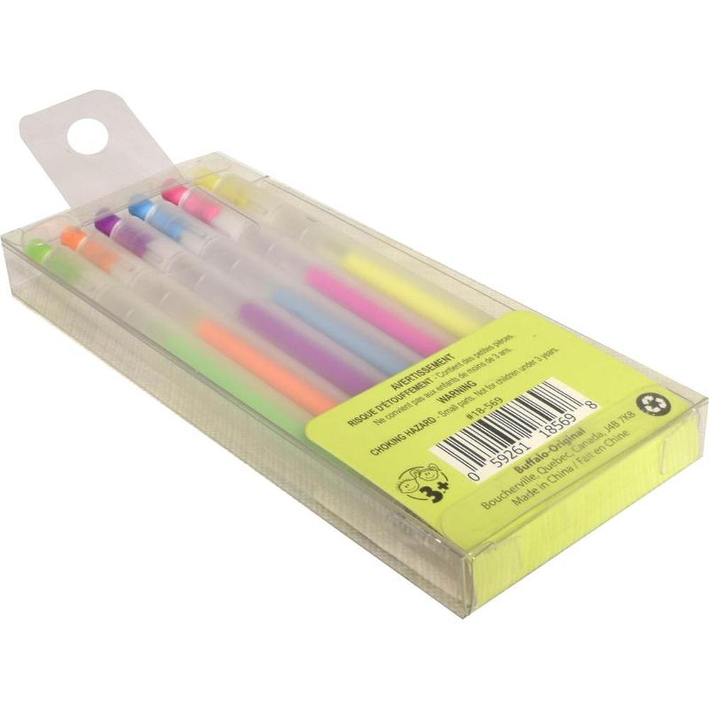 6PK Retractable Gel Pens Neons