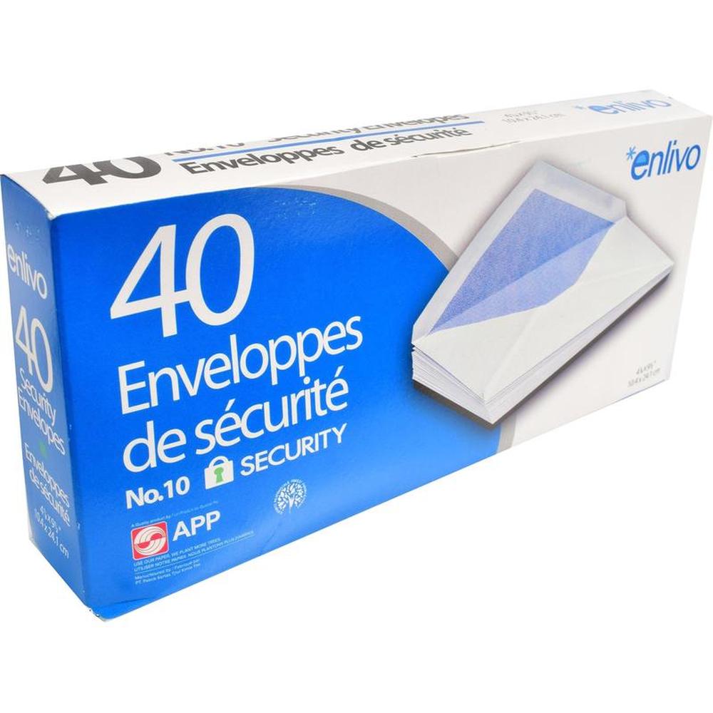 40 PK Security Envelopes No.10