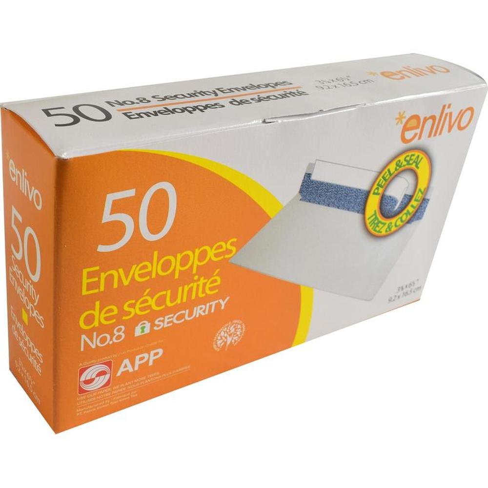 50 PK Security Envelopes Peel & Seal No.8