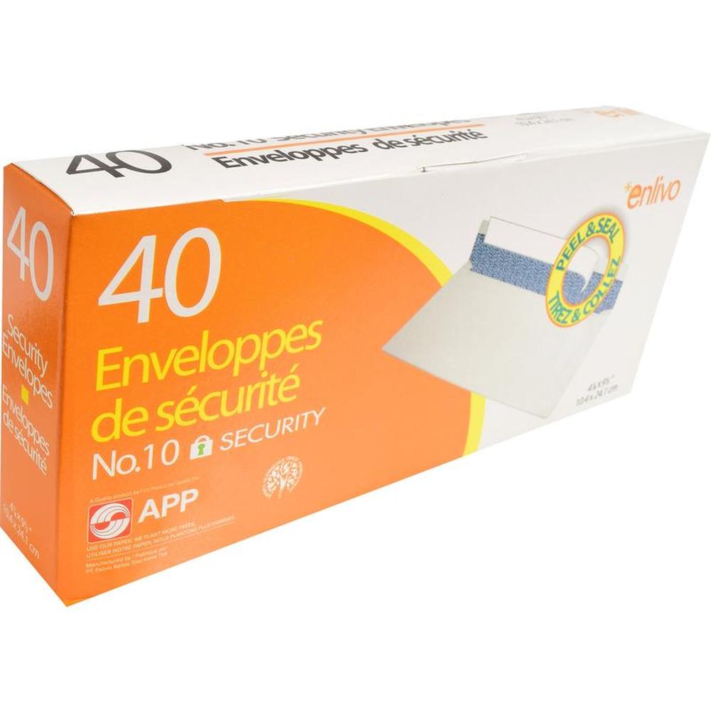 40 Pk Security Envelopes No.10 Peel & Seal No.10