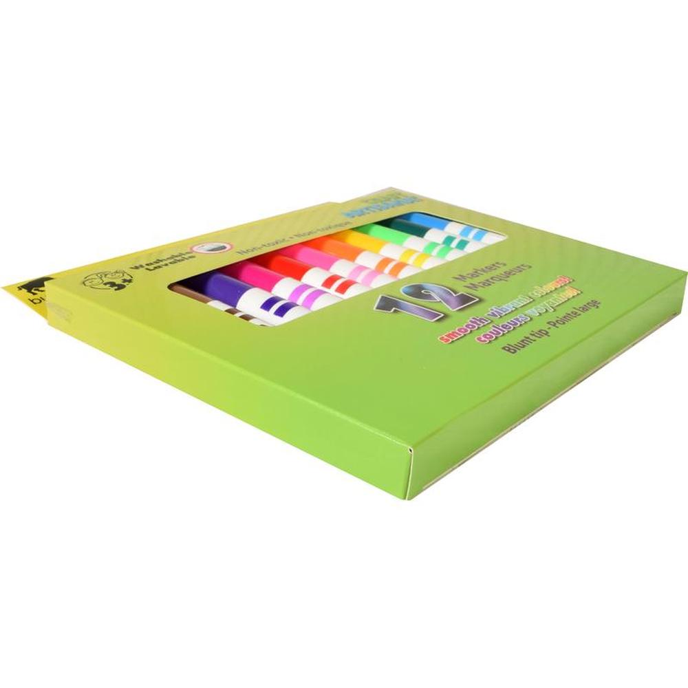 12-Pack Washable Markers Broad Tip