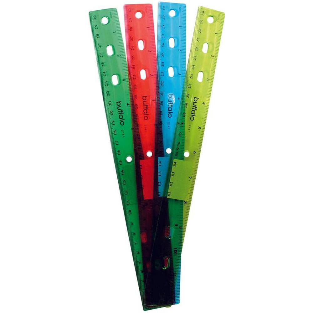 Plastic Ruler 12"/30cm, Asst.