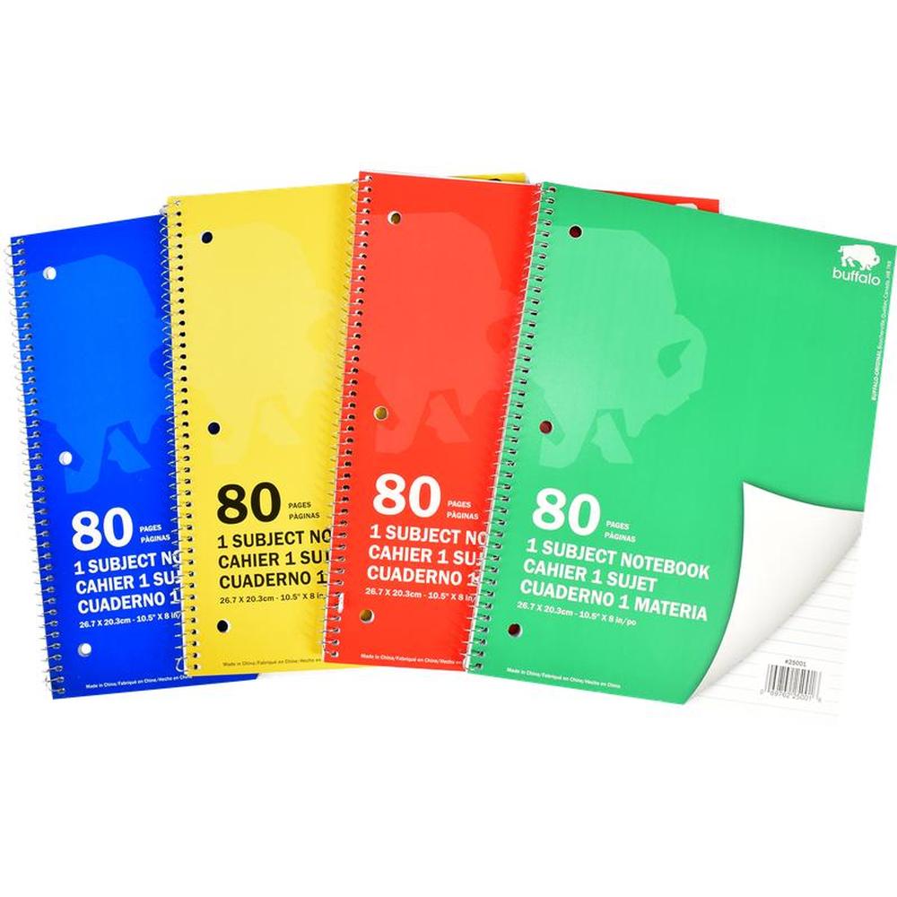 80 Pages 1-Subject Notebook 8X10.5"