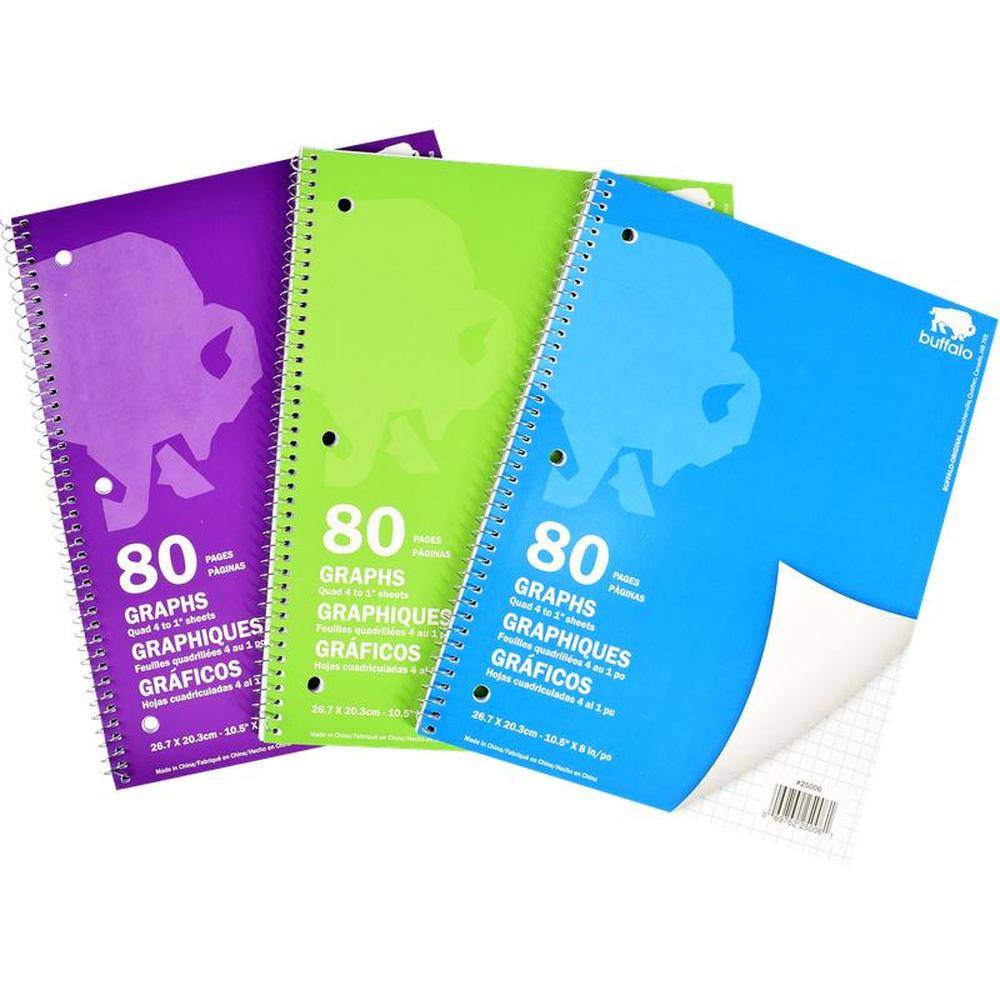 80 Pages 1/4" Quad Ruled Notebook