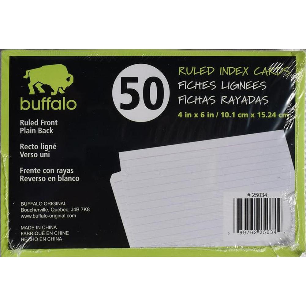 50 Ruled Index Cards 4X6"