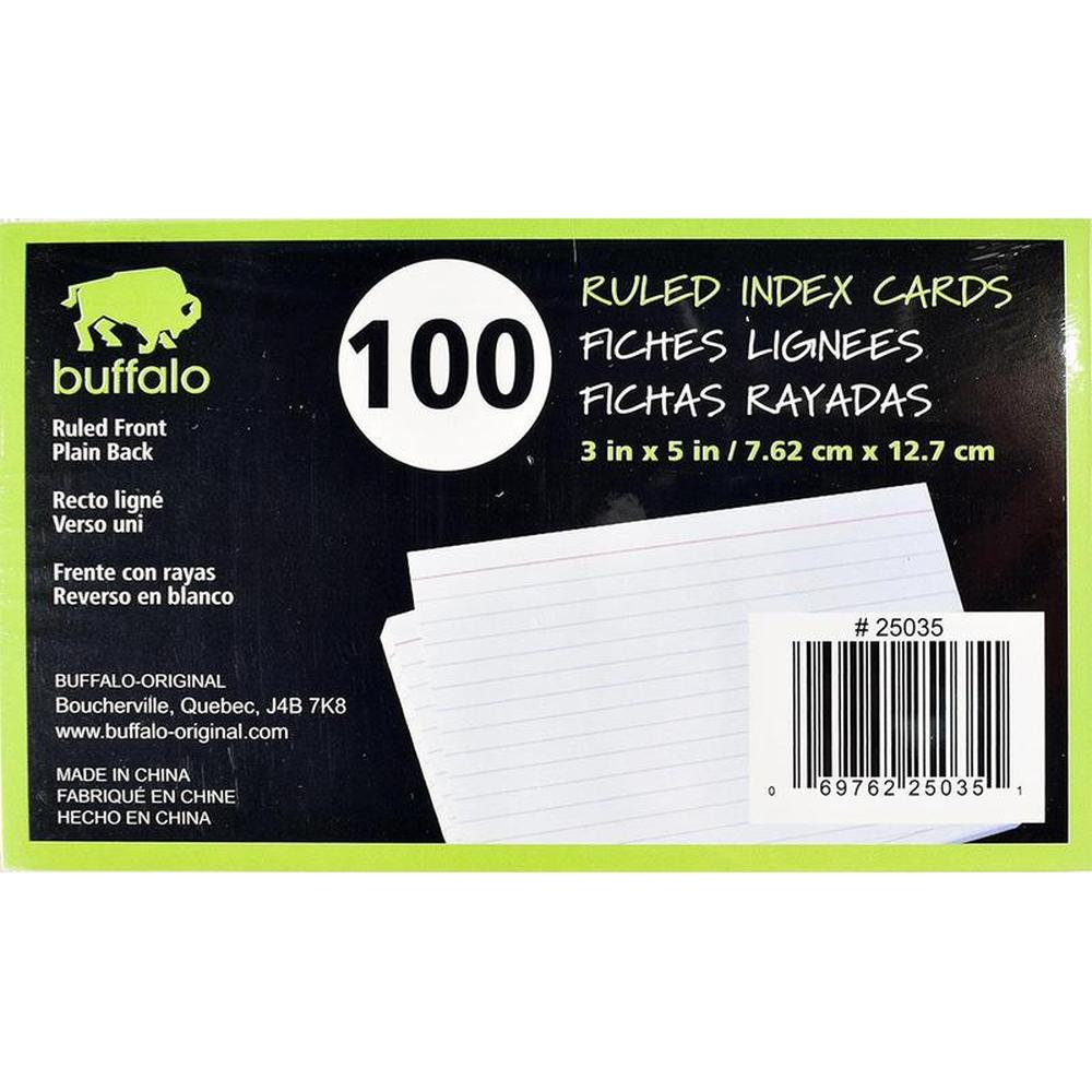 100 Ruled Index Cards 3X5"