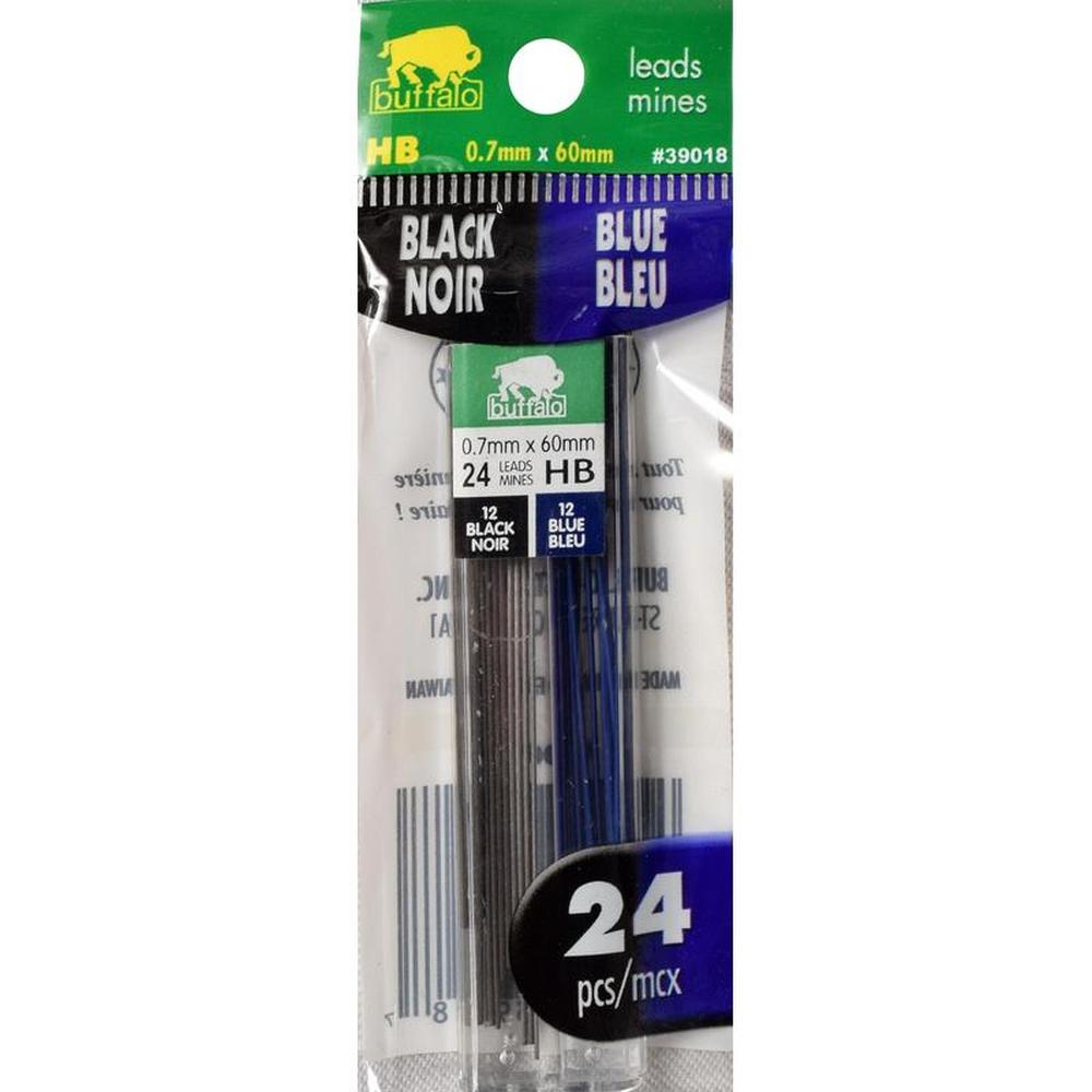 HB Pencil Black/Blue Leads, 24 Leads/PACK 0.7mm