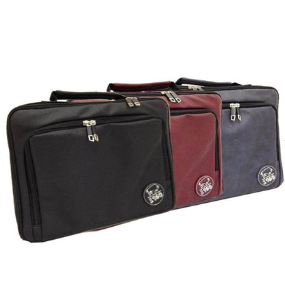 Three 13 inch laptop sleeves in black, burgundy, and navy with zippered pockets for ultimate protection.