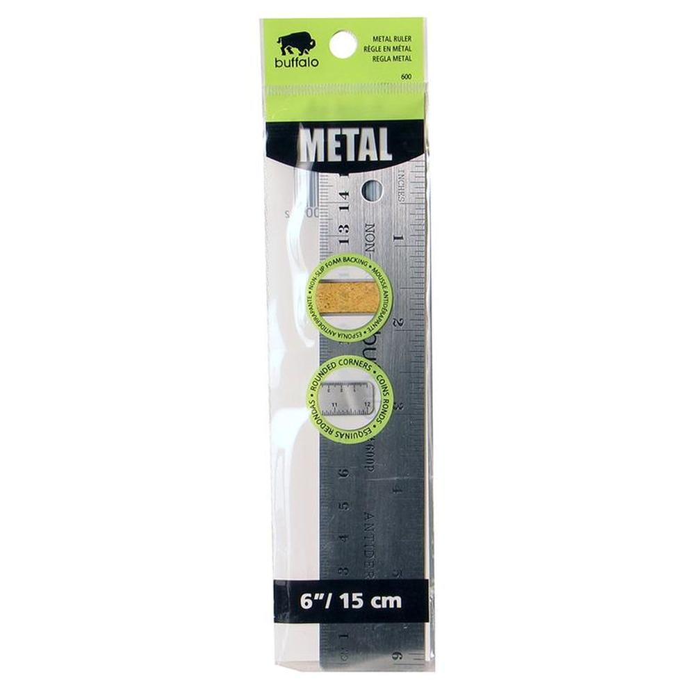 Metal Ruler Non-Skid 6"/15cm