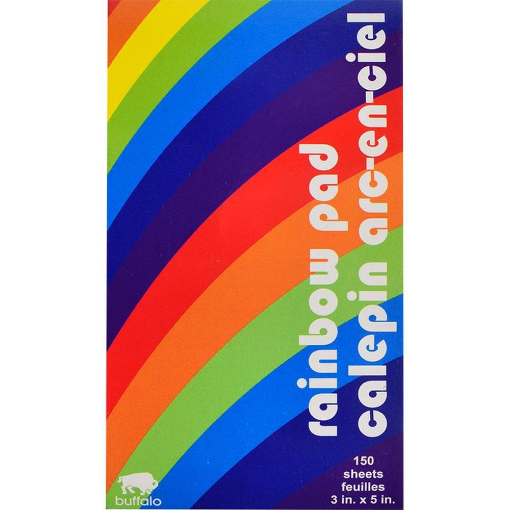 Rainbow Pad, Ruled Sheets 3X5", 150 Sheets