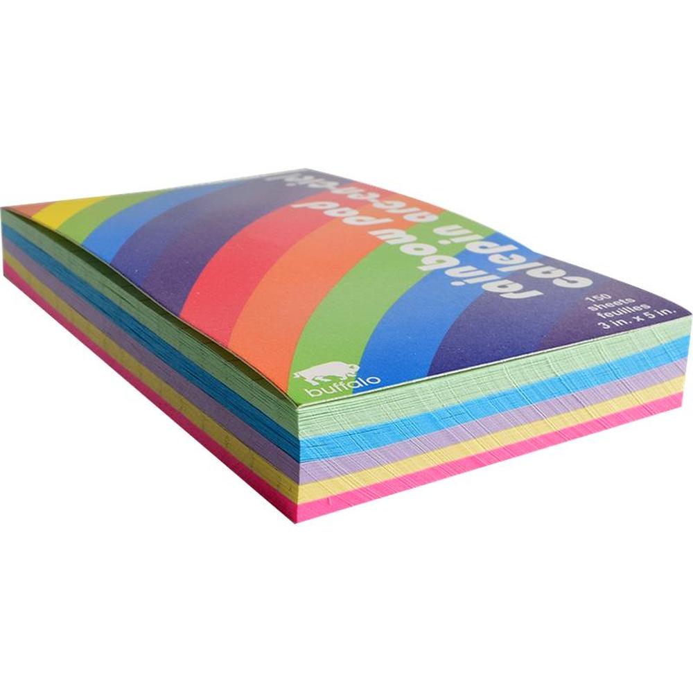 Rainbow Pad, Ruled Sheets 3X5", 150 Sheets