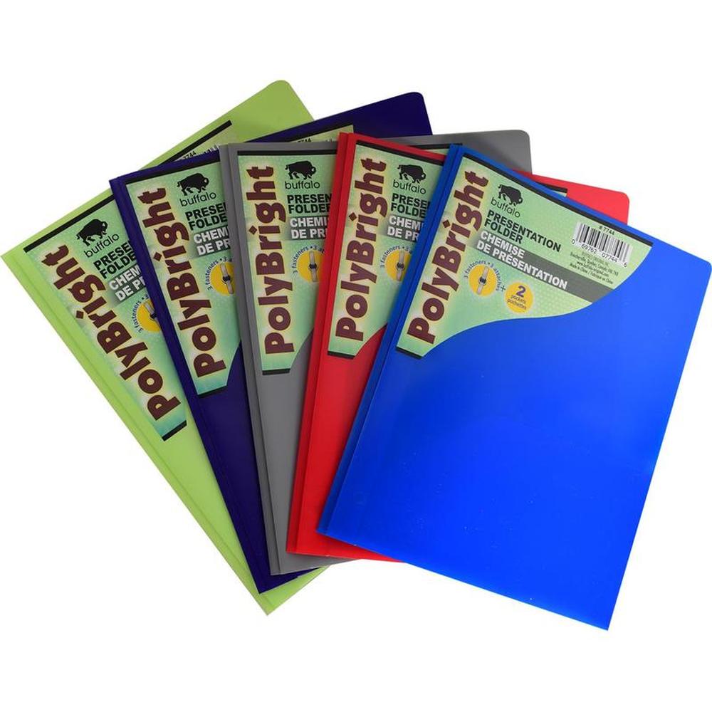 Plastic Presentation Folder, 3 Prongs & 2 Iinside Pockets