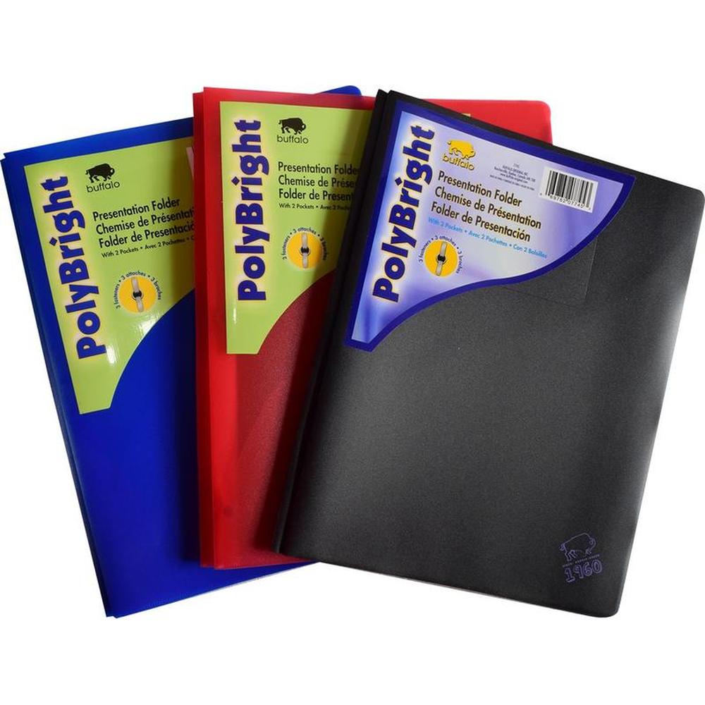 Folder PolyBright 2 Pockets 3 Prongs