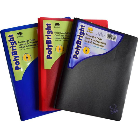 Folder PolyBright 2 Pockets 3 Prongs